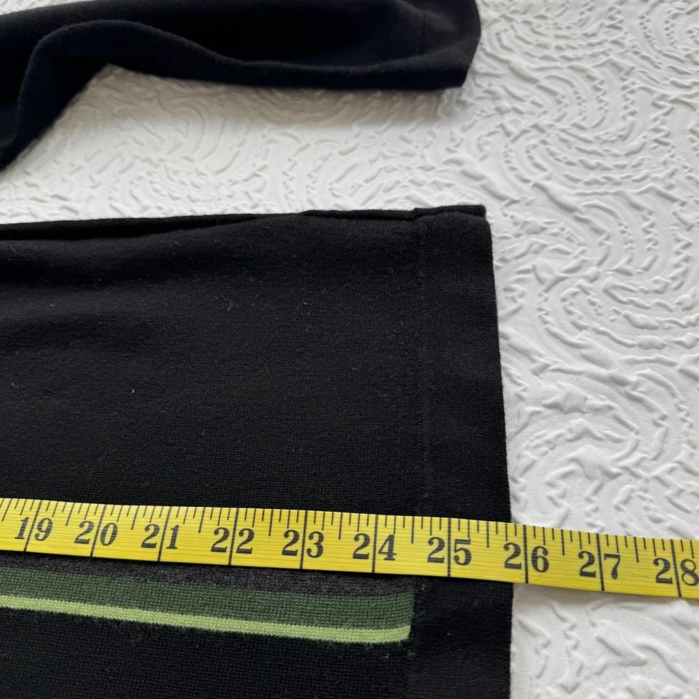Vintage Banana Republic Wool Sweater Mens‎ Large Black/Green Stripe